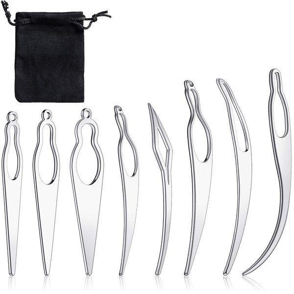 8 Pieces Hair Locking and Tightening Tools - Dreadlocks Sisterlocks Craft Extensions Accessories for Braiding Hair (Silver)
