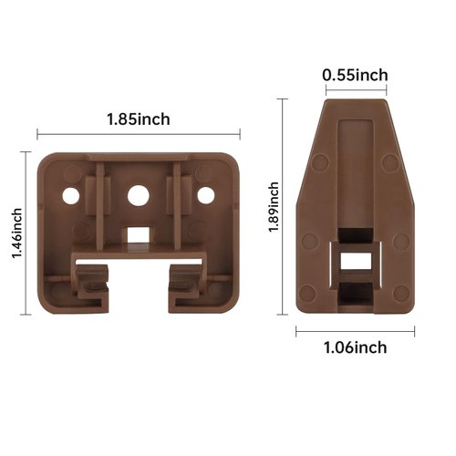 homdiy 4 Pack Plastic Drawer Slides Track Guide and Glides-Drawer Replacement Part for Center Mount Drawer，Brown Replacement Parts for Dressers and Nightstand Drawer Systems