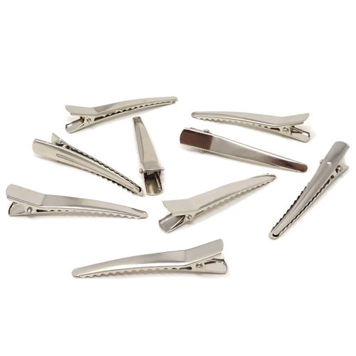 Honbay 50PCS Silver Tone Metal Alligator Hair Clips for DIY Crafts or DIY Hair Accessories (6cm/2.36inch)