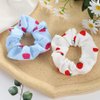 12 Pcs Strawberry Hair Scrunchies Cute Printing Elastic Hair Bands Hair Ties Scrunchy Ponytail Holder Hair Accessories for Women Girls