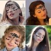 Black Eye Body Face Gems Rhinestone Temporary Tattoo Sticker -Face Body Tattoos Party Makeup Self Adhesive Crystal Makeup Diamonds Holiday Festival Party Supplies 2pcs