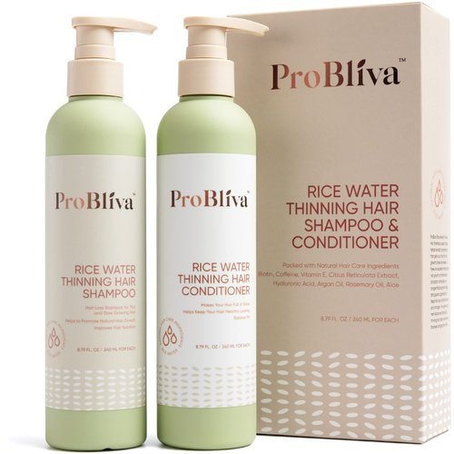 Rice Water Thinning Hair Shampoo &amp; Conditioner - Anti Hair Loss - Regrowth &amp; Thickening