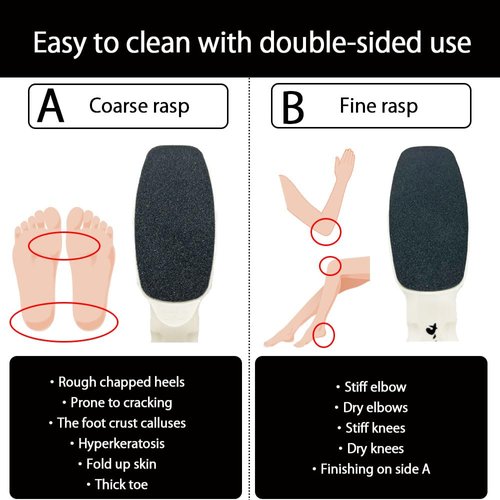 Japanese Made Foot Callus Remover Heel Clean/Foot Scrubber Rasp and Double-Sided Foot for Wet and Dry feet Cracked Callus Remover with Imabari Towel Made in Japan
