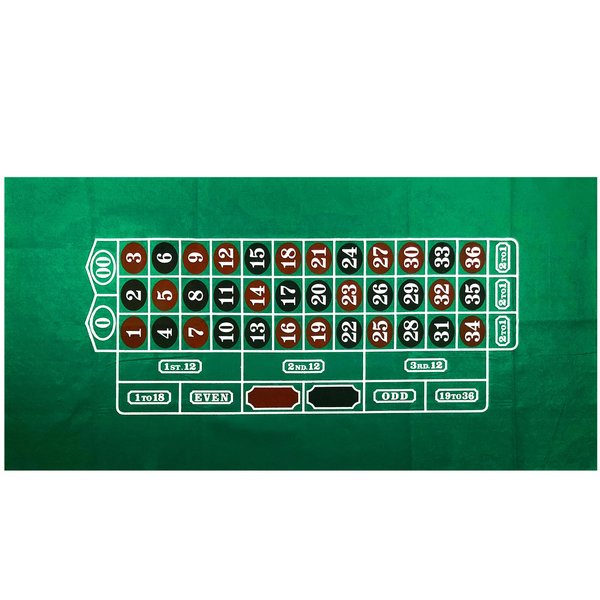 Roulette Table Top Felt Layout - 36" x 72" Rectangle Las Vegas Style Green Casino Poker Table Cover Mat, Great for Poker Game Night Events Theme Party Fundraisers & Gatherings