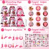 Liliful 140 Pcs Cowgirl Party Favors Include Cowgirl Drawstring Backpacks Bracelets Books Badges Keychains Pink Pencils Pink Horse Stickers Pink Tattoo Stickers for Disco Western Birthday