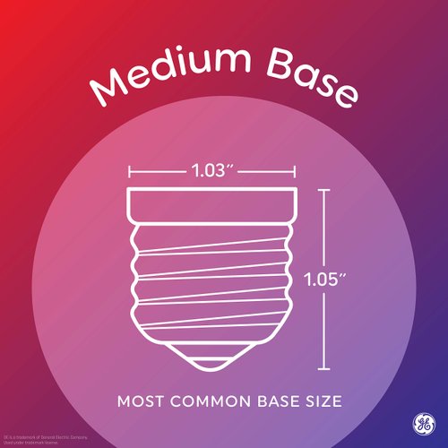 GE Reveal LED Globe Light Bulbs, 3.5 Watts (40 Watt Equivalent) HD+ Light, Clear Finish, Medium Base, Dimmable (2 Pack)