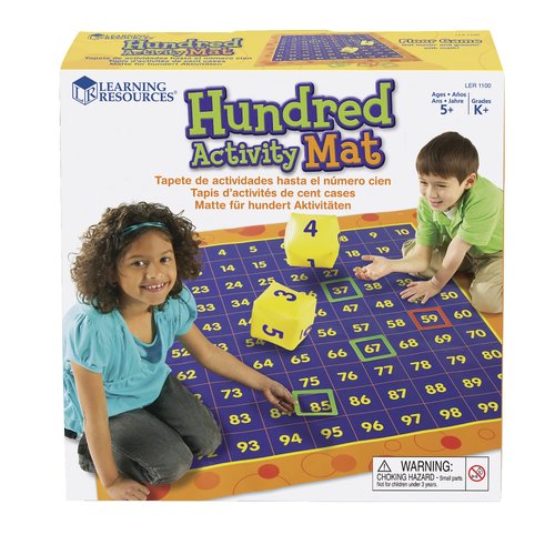 Learning Resources Hundred Activity Mat - 57 Pieces, Ages 5+ Math Learning Games for Kids, Educational and Fun Games for Kids