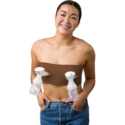Pump Strap Hands Free Pumping Bra | Strapless, Wireless, Adjustable | Maternity Bra for Multitasking and Compression