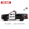 BDTCTK 1/36 Scale Compatible for Ford F150 Pickup Truck Police Car Model, Zinc Alloy Die-Cast Pull Back Vehicles Kid Toys for Boy Girl Gift (Black)