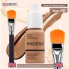 Glamza Phoera Foundation Set with Makeup Brush - Matte Cream Foundation Kit with 107 (Honey) Shade & Applicator - Full Coverage Concealer - 24hr Oil Control - 30ml