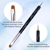 French Nail Brush, 2 Way French Gel Acrylic Nail Art Kolinsky Brush With Dotting Tool for Professional Manicure Cuticle Clean Up Nail Art Design, Wave Pattern Handle (NB125-#10, Black)