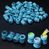 YILONG Disposable Tattoo Ink Caps Skull Tattoo Ink Cups with Stable Base and 200pcs Per Pack Permanent Makeup Pigment Holder Container Cap Tattoo Accessory,Blue