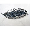 Blue gray silver leaf crystal hair clip barrette bridal hair clip