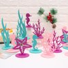 6Pcs/Pack Pink Mermaid Party Decoration DIY Felt Table Centerpiece Under The Sea Party Decorations for Ocean Theme Girl Little Mermaid Birthday Baby Shower Party Supplies