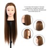 Mannequin Head Real Makeup Hairdresser Training Head Cosmetology Doll Head Blond Model Without Stand for Practicing Glamour Hairstyles