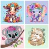 bleihum 4 Pack Paint by Numbers for Kid Ages 4-8,Animals Paint by Number Kits for Kids, DIY Animal Oil Painting Suitable for Home Decoration (8x8inch)