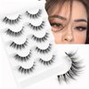 Veleasha Lashes Wispy False Eyelashes 100% Handmade Eyelashes Natural Look Fake Lashes Lightweight Lashes with Soft Clear Band 5 Pairs Pack (G2)