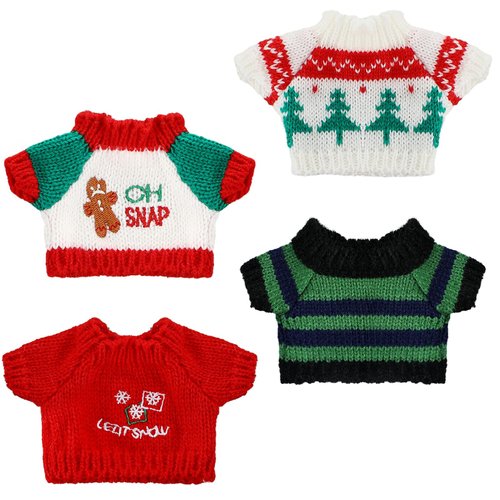 Bencailor 4 Pcs Doll Sweater Clothes 11.5 Inch Doll Accessories Clothes Hoodie Sweater Set Knitted Clothing for Elf Doll Decor