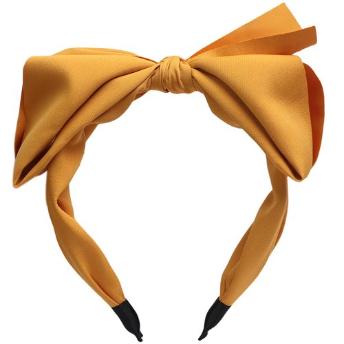 HIFANMM Bow Headband Big Bowknot Headbands for Women Girls, Knotted Hair Band, Wide Turban Hair Hoop Bows Hair Accessories 1 Pcs (Yellow)