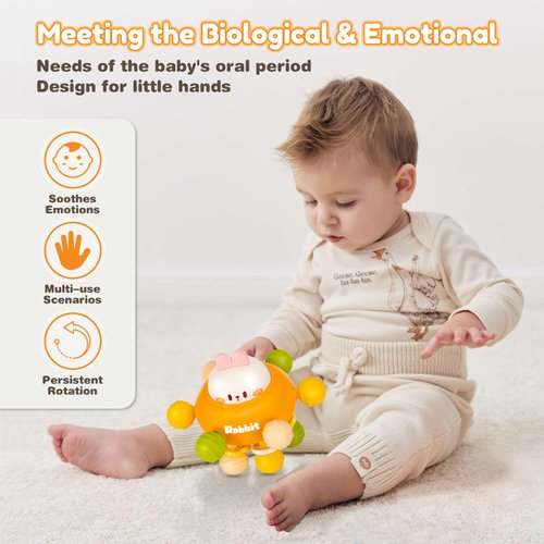 Baby Teething Toys, Baby Teethers Montessori Sensory Toys for 0-6 6-12 Months, Gifts for Newborn Infant Boys Girls 3 6 9 12 18 Months 1 One Year Old Toys, Baby Rattle Chew Toys, Toddler Learning Toys
