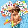 100 PCS Pool Summer Water Gun Temporary Tattoos Sticker Beach Themed Birthday Party Decorations Favors Supplies Gifts Girls Boys Water Game Cute Tattoo Songkran Festival School Reward
