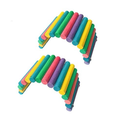 2pcs Hamster Suspension Bridge Toy Hamster Chew Toys,Syrian Hamster Ramp,Sugar Glider Wooden Bridge, Cage Accessories Toys for Hamster Gerbils Sugar Glider Mouse