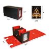 Card Deck Box for MTG, Commander Deck Case Fits 200+ Double-Sleeved Cards, 14 Magnets Leather Removable Card Storage Box with 2 Commander Display, 4 Dividers and Dice Tray fit TCG CCG,Black&Red