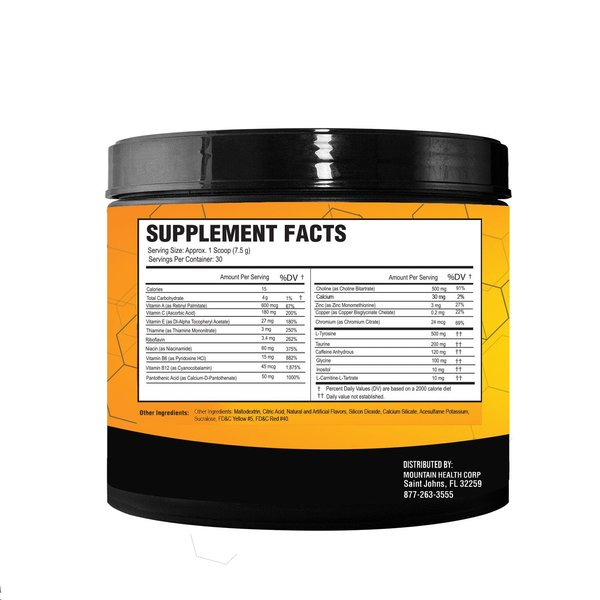 Energy Drink Powder - Energy Boost Drink Mix - Sugar-Free Energy with Antioxidants - Morning Kickstart and Sports Nutrition Endurance Product - 30 Servings, 8 Ounces (Tropical Fusion)