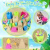 KUBUSFLY Beach Toys for Toddlers, Sand Castle Toys with 3 Sand Bucket, 6 Sand Shovels, Mesh Bag & Sand Molds Travel Sand Toys for Beach Sandbox Toys for Toddlers Kids Baby Boys Girls Age 3-10