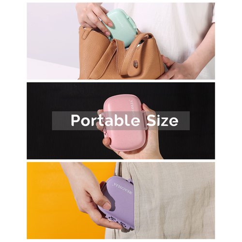 MEACOLIA 3 Pack 8 Compartments Travel Pill Organizer, Daily Pill Case Small Pill Box for Pocket Purse, Portable Pill Container Medicine Vitamin Organizer (Purple, Green, Pink)