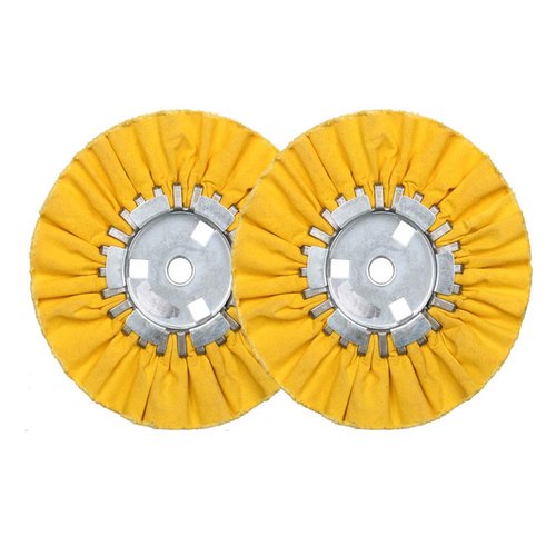 8" Yellow Airway Buffing Wheel,5/8'' Arbor Hole,12 Plys/Hard Polishing for Angle Grinder,2PCS