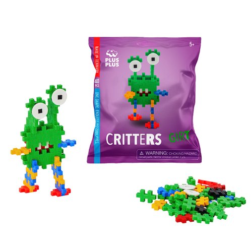 PLUS PLUS Creepy Critter Fun Pack, 3D Puzzle Building Block Set, 160 Mini Interlocking Pieces, Fun Holiday Activities for Kids - Original