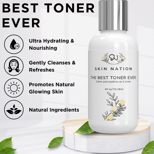 Refreshing Toner for Face with Rose Water and Organic Aloe for True Moisturization, Gentle Pore Cleaner & Pore Minimizer for Face, Hydrating Toner, Cruelty Free, Paraben Free, Skincare 4.0 Fl Oz