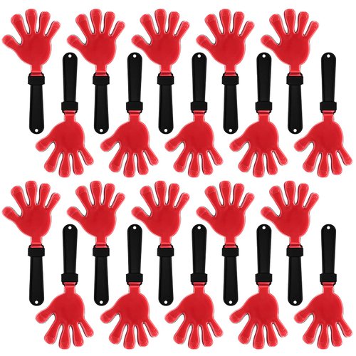 20 Pieces Black Red Hand Clappers 7.5 Inch Noise Makers Plastic Clappers Noisemakers for Birthday Fiesta Party Favors Carnival Prizes Watching Game Accessories