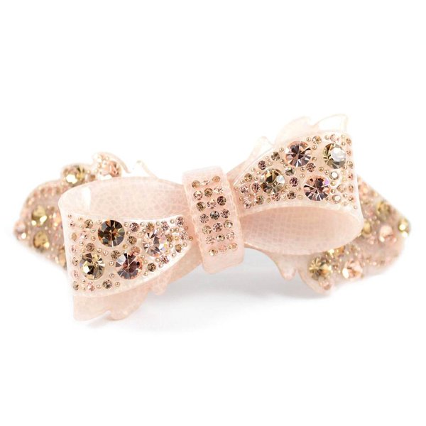 RIBBON CHRYSE AUSTRIAN RHINESTONE CRYSTAL HAIR CLAMP CLIP BARRETTE C733N NUDE