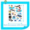 PIBIPAID 360 Swimming Tattoos Temporary Stickers -Swimming Party Supplies Decorations Swimming Action Sport Themed Birthday Baby Shower Party Sticker