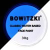 Bowitzki 30g Professional Face Paint Body Paint Water Based Face painting Makeup Safe for Kids and Adults Split Cake Single Color (Neon White)