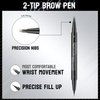 Upgrade Curved 2 Fork Tip Eyebrow Pen, Dual-Ended Forked Tip Eyebrow Pencil with Brush, Magic Microblading Eyebrow pencil,Precise Definition for Looking Brow-Create Natural Hair-Like Brows (03#)