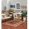 iLAND Miniature Dollhouse Accessories,60pcs Dollhouse Flooring on 1:12 Scale Mediterranean Small Waistline Tiles (60pcs Mediterranean Style)
