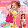 Little Girls Purse with Accessories, Toddler Toy Purse with Pretend Makeup, Play Purse Set for Little Girls Includes Handbag, Phone, Wallet, Keys, Birthday for Girls Age 3-5 4-6 6-8