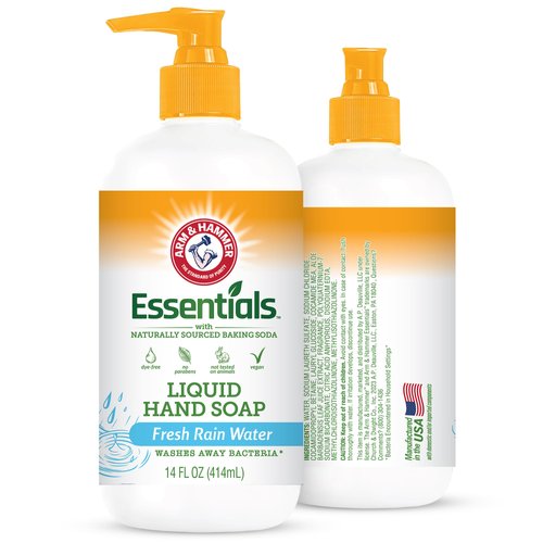 Arm & Hammer Liquid Hand Soap for Skin Cleaning - Hand Soap for Kitchen & Bathroom with Fresh Rain Water Scent - Natural Hand Soap Cleanses, Softens 14 FL Oz (414ml)