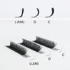 SEEDEW 3D Lash Extensions, 0.10mm LU/M Curl MIX8-15mm 12 Rows/Tray, W Shape Flat Stem, PBT Natural Eyelash Grafting for Beginner Artist, Lash Tech, Beauty Salon(3D-Matte Black-0.10-LU-MIX8-15mm)