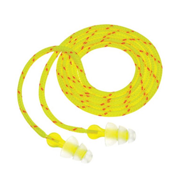 3M Peltor Tri-Flange Ear Plugs, Green, 3-Pack