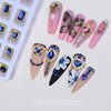 40PCS Sapphire Blue Luxury Nail Art Rhinestones Kit for Acrylic Nails，Blue Alloy Nail Charms Nail Decorations，Nail Accessories Nail Jewels for Nail Art Supplies Manicure Making Craft DIY