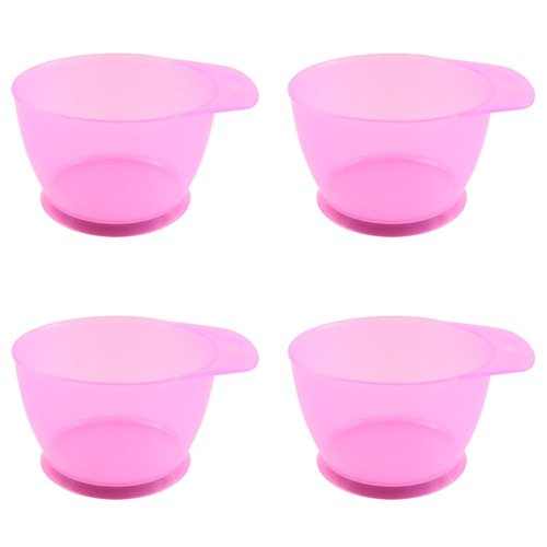 lasenersm 4 Pieces Hair Color Bowl Hair Dye Bowl Hair Color Mixing Bowl Plastic Color Mixing Tint Bowl Applicator Bowl Hair Dyeing Coloring Tools for Home Salon, Transparent Pink