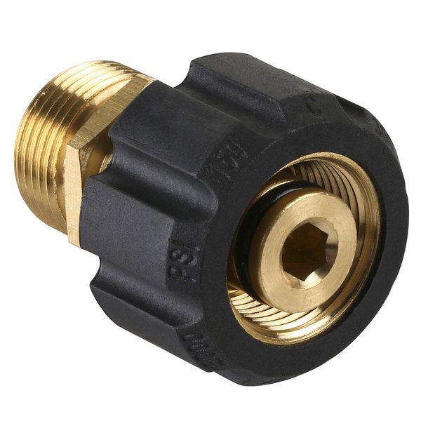 M MINGLE Pressure Washer Adapter, Metric M22 15mm Female Thread to M22 14mm Male Fitting, 4500 PSI