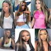 Highlight Human Hair Bundles P1B27 Straight Bundles Human Hair Blonde Straight Bundles 22 24 26 Inch Brazilian Virgin Remy Hair Extensions Two Tone Black Mixed Blonde Bundles Hair Weave