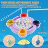 Pakoo Magnetic Fishing Game Toys, Rotating Board Game with Music Including 21 Fishes, 4 Random Color Fishing Poles and 4 Small Fish Buckets, Party Game Toys for Kids Age 4 5 6 7 8 and Up