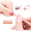 HaimiLiya Gel Nail Remover Tool Cuticle Pusher Dual-end Dead Skin Nail Pusher Nail Dirt Cleaner Tool Gel Polish Remover Pusher, 410 Stainless Steel, Pink
