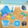 FHOZGECY Beach Toys, 23Pcs Sand Toys, Sandbox Toys with Dump Truck, Collapsible Sand Bucket, Shovel Set, Sand Castle Kit, Animal Dinosaur Molds, Mesh Bag, Travel Toys for Kids Toddlers Boys Girls